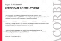Master Employment Certificate Design Template In Psd, Word with regard to Sample Certificate Employment Template