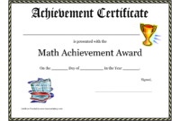 Math Achievement Award Printable Certificate Pdf | Certificate Of intended for Fantastic Science Achievement Certificate Templates