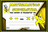 Math Award Certificate Template 8 Di 2020 (Dengan Gambar) intended for Math Award Certificate Templates