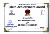 Mathematics Achievement Award Certificate From Dubai Carme… | Flickr pertaining to Math Achievement Certificate Printable