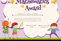 Mathematics Certificate With Student In Background Intended For Quality pertaining to Math Award Certificate Template