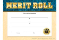 Merit Roll Award Gold Foil-Stamped Certificate for New Merit Award Certificate Templates