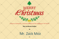 Merry Christmas Gift Certificate | Christmas Gift Certificate regarding Merry Christmas Gift Certificate Templates