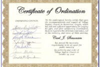 Minister Ordination Certificate Templates pertaining to Ordination Certificate Templates