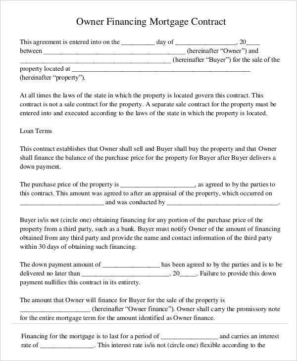 Mortgage Contract Templates - 6+ Free Pdf Format Download | Free pertaining to Home Ownership Contract Template