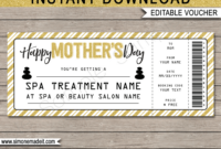 Mothers Day Spa Gift Certificate Template Facial Or Massage Gift In Spa within Mothers Day Gift Certificate Templates
