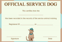 New Service Dog Certificate Template In 2021 | Certificate Templates for New Service Dog Certificate Template