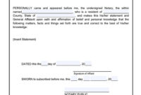 Notarized Form Template | Pdf Template intended for Notary Statement Template
