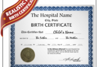 Novelty Birth Certificate Template (1) – Templates Example with Amazing Novelty Birth Certificate Template