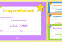 Nursery Graduation Certificate (Teacher-Made) regarding Amazing Math Certificate Template 7 Excellence Award