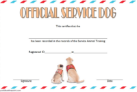 Official Service Dog Training Certificate Template Free 3 | Service throughout Service Dog Certificate Template