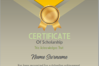 Orange Word Certificate Of Scholarship Template throughout Scholarship Certificate Template Word