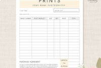 Order Form Template, Photography Order Form, Photography Forms for Simple Senior Portrait Photography Contract Template