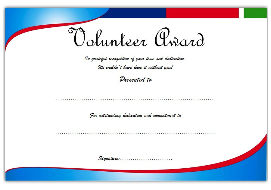 Outstanding Volunteer Certificate Template - 9+ Great Ideas regarding Volunteer Certificate Templates