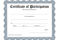 Participation Certificate Templates Free Download – Professional inside Participation Certificate Templates Free Download