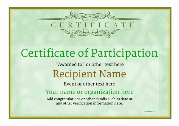 Participation Certificate Templates - Free, Printable, Add Badges &amp; Medals. regarding Participation Certificate Templates Free Printable