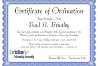 Pastoral Ordination Certificatepatricia Clay Issuu Pastor inside New Ordination Certificate Template