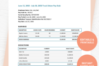 Pay Stub Sheets Templates – Format, Free, Download | Template with Truck Driver Subcontractor Agreement Template