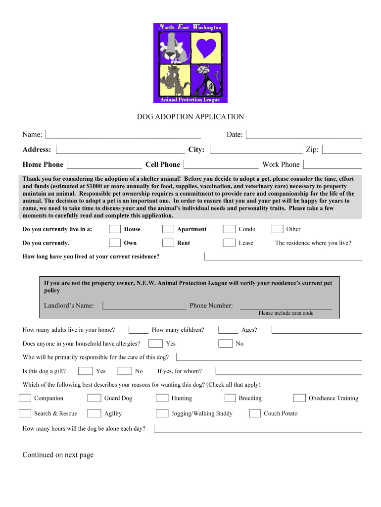 Pdf Pet Adoption Forms Printable - Anna Blog in Pet Adoption Contract Template