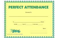 Perfect Attendance Award Clipart Intended For Classroom Certificates pertaining to New Classroom Certificates Templates