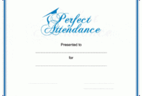 Perfect Attendance Certificate Free Template 2 – Best Templates Ideas for Perfect Attendance Certificate Template Editable