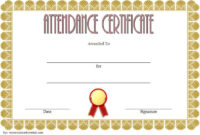 Perfect Attendance Certificate Template 1 In 2020 | Attendance intended for Printable Perfect Attendance Certificate Template