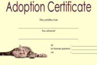 Pet Adoption Certificate Template Free: 10+ Best 2020 Ideas in Cat Adoption Certificate Template 9 Designs