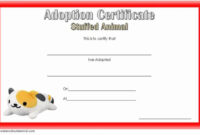 Pet Adoption Certificate Template Luxury 7 Stuffed Animal Throughout throughout New Stuffed Animal Birth Certificate Templates