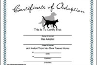 Pet Adoption Certificate Template - Sample Templates - Sample Templates for Fresh Dog Adoption Certificate Editable Templates