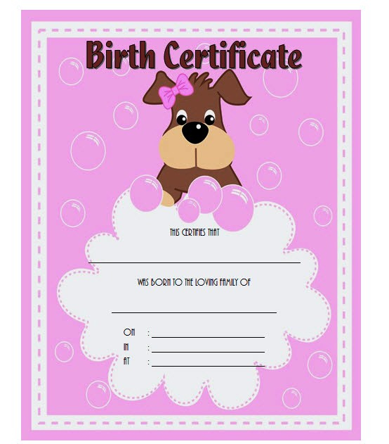Pet Birth Certificate Template - 7+ Editable Designs Free within Free Cat Birth Certificate Free Printable