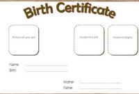 Pet Birth Certificate Template Free (7+ Editable Designs) intended for Puppy Birth Certificate Template