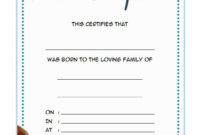 Pet Birth Certificate Template Free (7+ Editable Designs) with Amazing Cute Birth Certificate Template