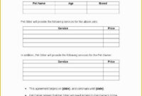 Pet Sitter Contract Template Free Of 6 Pet Sitting Contract Template inside Pet Sitting Service Agreement Contract Template