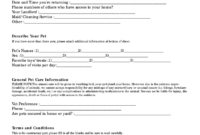 Pet Sitting Forms Pdf – Fill Online, Printable, Fillable, Blank | Pdffiller in New Pet Sitting Service Agreement Contract Template