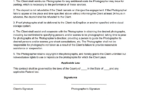 Photography Contract Template for Awesome Photography Services Contract Template