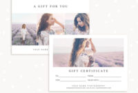 Photography Gift Certificate Template | Classic Minimalist inside Free Photography Gift Certificate Template