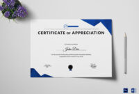 Physical Fitness Appreciation Certificate Design Template In Psd, Word within Fresh Physical Fitness Certificate Templates