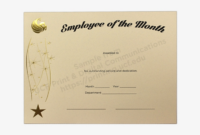 Pin Employee Of The Month Award Certificate Template - Free Employee Of pertaining to Employee Of The Month Certificate Templates