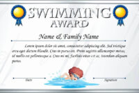 Pin On Certificate Customizable Design Templates with Swimming Achievement Certificate Free Printable