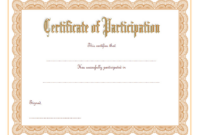 Pin On Certificate Of Participation Template Free with regard to Certificate Of Participation Template Word