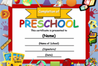 Pin On Preschool pertaining to Certificate For Pre K Graduation Template