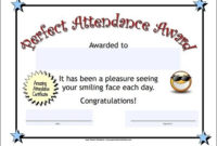 Pin On Super Teacher Worksheets - General within Printable Perfect Attendance Certificate Template