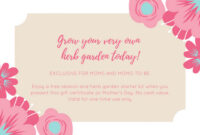 Pink White Floral Mother&amp;#039;S Day Gift Certificate - Templatescanva regarding Mothers Day Gift Certificate Template