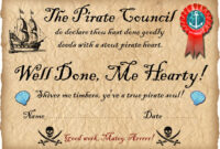 Pirate Certificate: Well Done - Rooftop Post Printables regarding Well Done Certificate Template