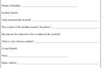Police Incident Report Form – Editable Forms within Police Statement Form Template