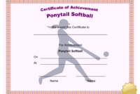 Ponytail Softball Achievement Certificate Template Download Printable regarding Printable Softball Certificate Templates