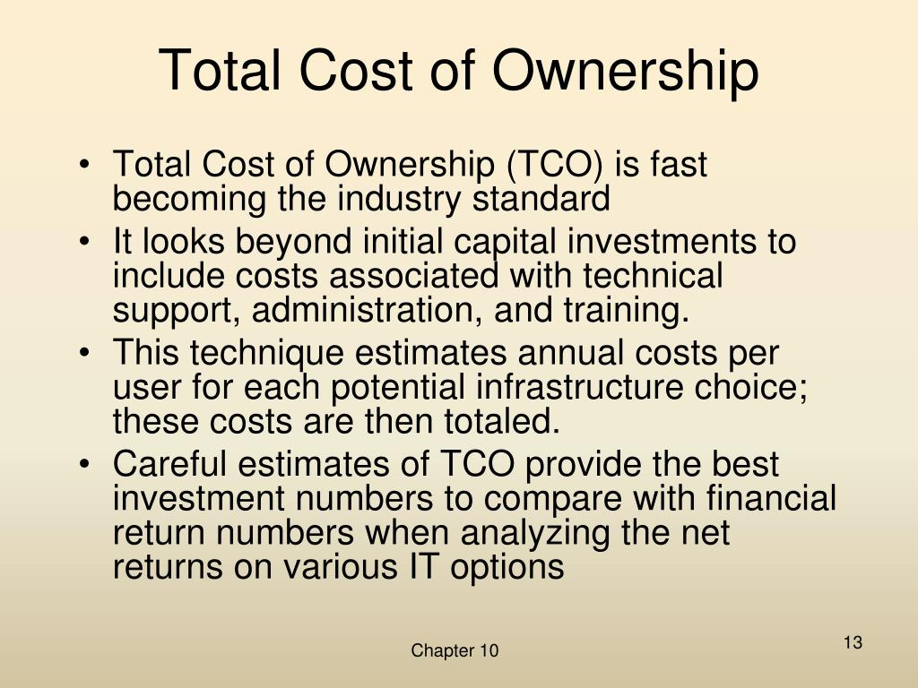 Ppt - Chapter 10 Funding It Powerpoint Presentation, Free Download - Id inside New Total Cost Of Ownership Analysis Template