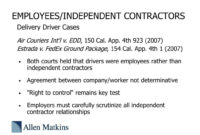 Ppt – Employment Law Update Pcahcr February 6, 2008 Powerpoint throughout New Independent Courier Driver Contract Agreement