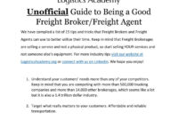 Ppt – Unofficial Guide To Becoming A Good Freight Broker Or Freight with Freight Broker Contract Template