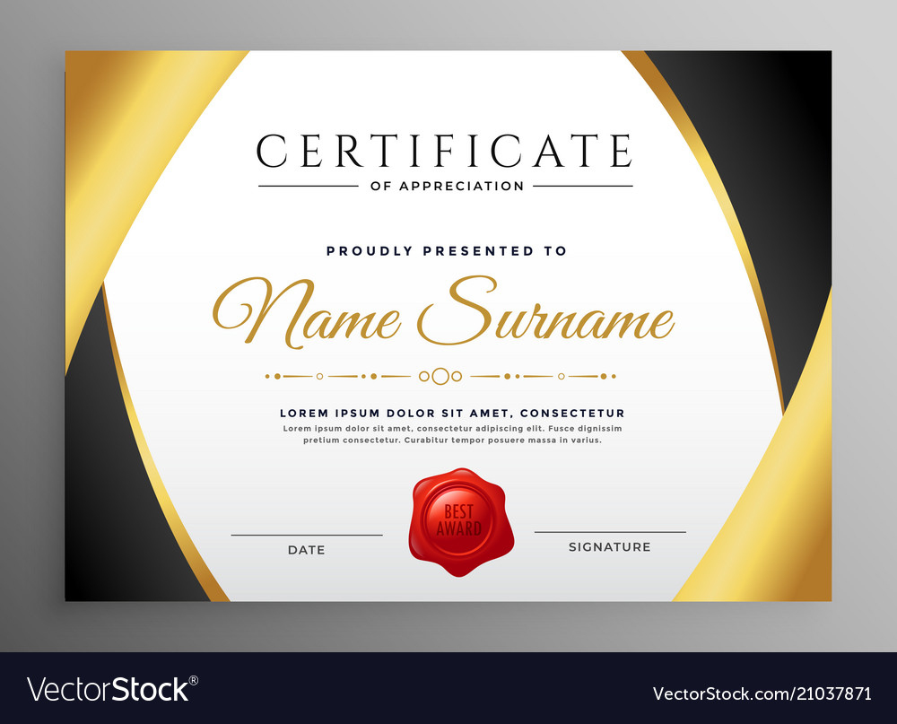 Premium Certificate Of Appreciation Template Vector Image throughout In Appreciation Certificate Templates
